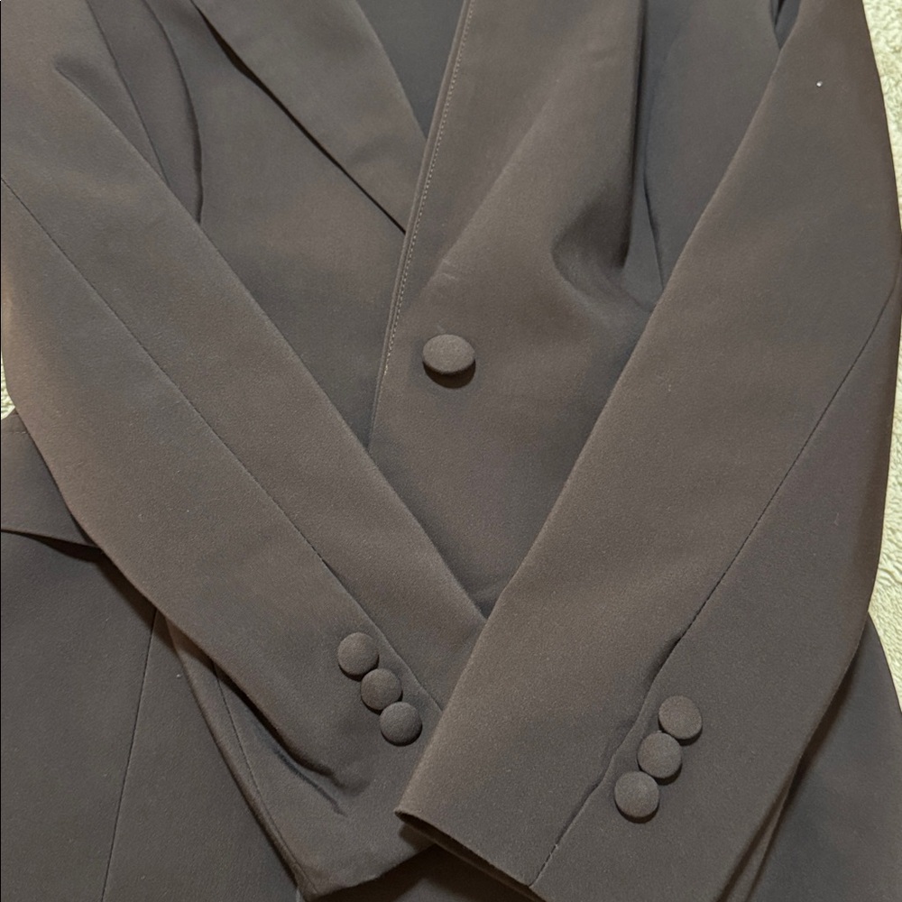 Telepathy by Aritzia Dark Brown Suit Set (Blazer + Pants) 2X1 - Picture 9 of 14